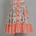 girls ruffle dress dots print floral design